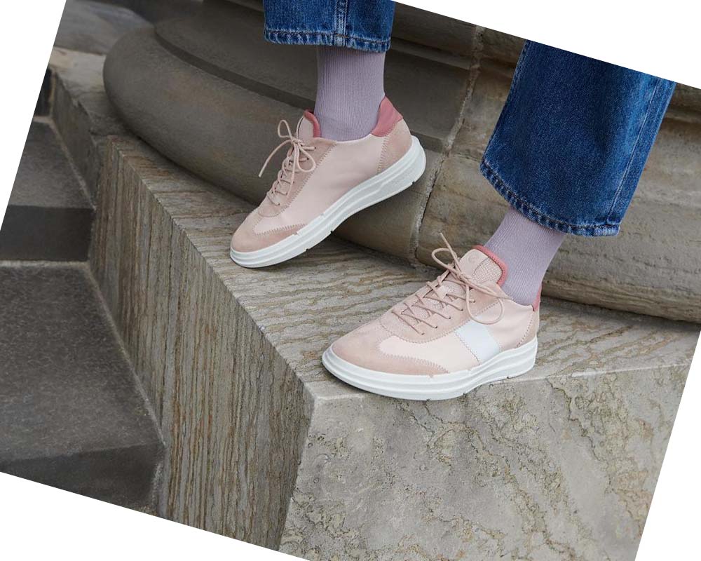 Women's Ecco Soft X Retro-inspired Sneakers Pink / Rose / White | Canada 253ZUT